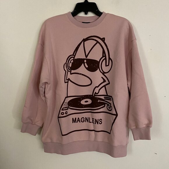 Magnlens Graphic Oversized Fleece Sweatshirt XS - Picture 1 of 6